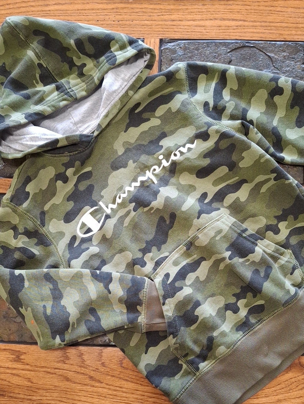 Champion Olive Green Camo Hoodie